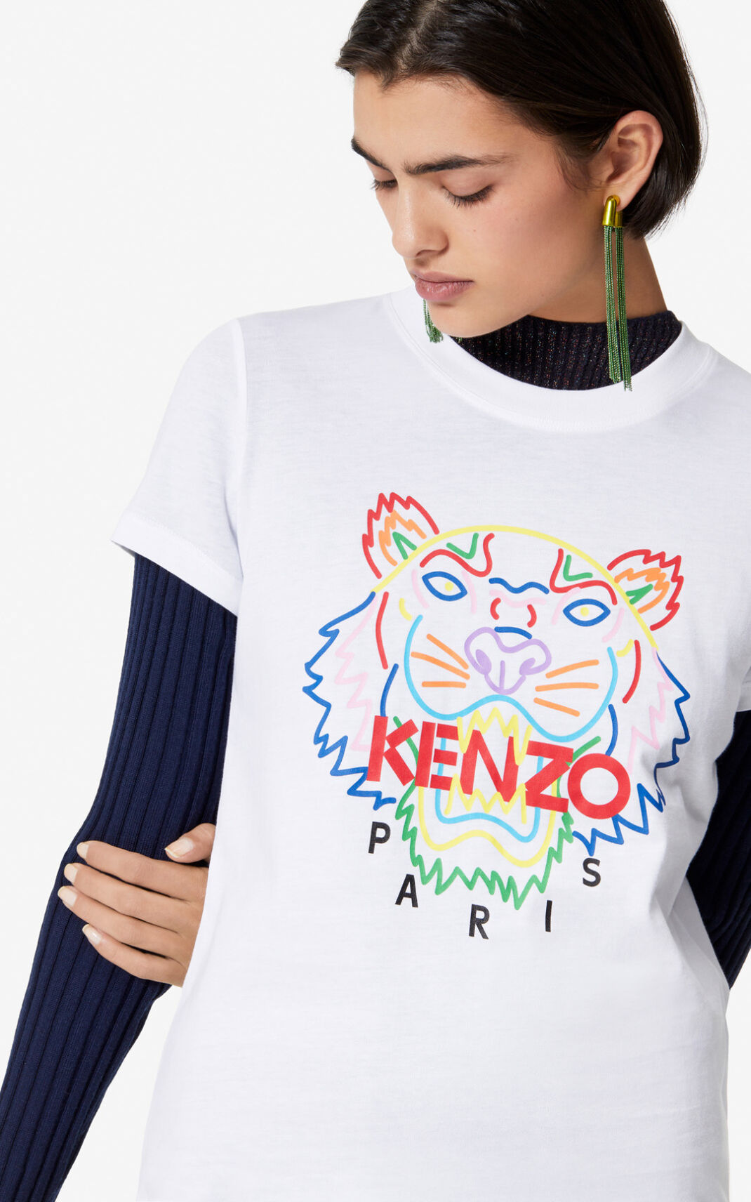 Kenzo 虎 Tシャツ レディース 白 - STRPHI635